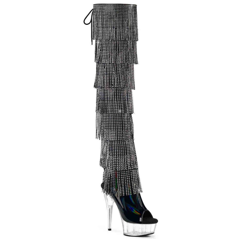 Pleaser - DELIGHT3017HGRSF Bottes cuissardes à plateforme - Noir Product image